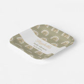Boho Neutral Rainbow Baby Shower Pappteller (Gewinkelt)