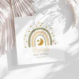 Boho Neutral Rainbow Baby Shower Serviette