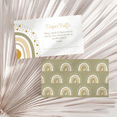 Boho Neutral Rainbow Diaper Raffle Enclosure Card Begleitkarte