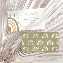 Boho Neutral Rainbow Diaper Raffle Enclosure Card Begleitkarte