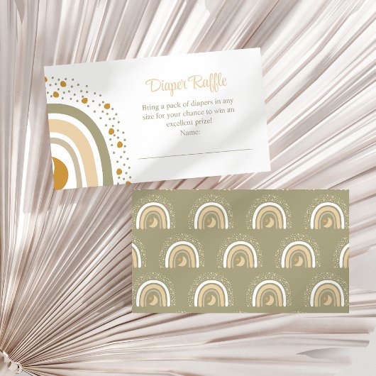 Boho Neutral Rainbow Diaper Raffle Enclosure Card Begleitkarte