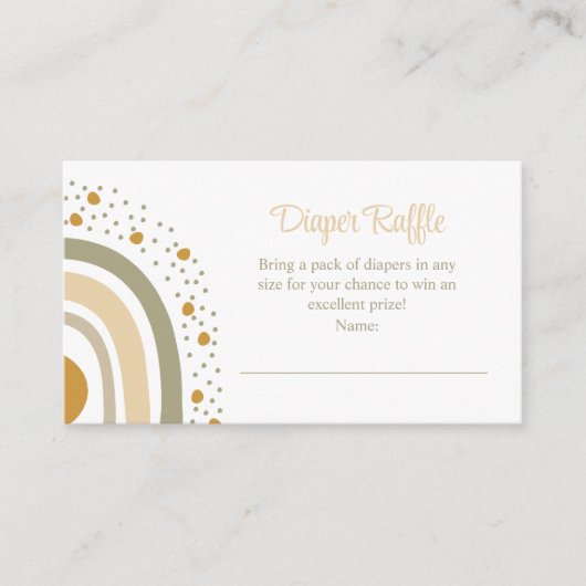 Boho Neutral Rainbow Diaper Raffle Enclosure Card Begleitkarte (Vorderseite)