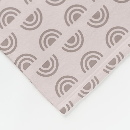 Boho Neutral Rainbow Fleece Blanket (Ecke)