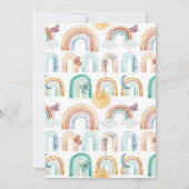 Boho Neutral Rainbow Peach Dusty Blue Butterfly Einladung (Rückseite)