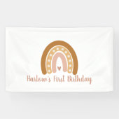 Boho Neutral Rainbow Personalisiert Banner (Horizontal)