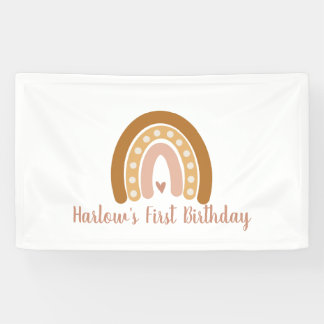 Boho Neutral Rainbow Personalisiert Banner