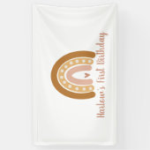 Boho Neutral Rainbow Personalisiert Banner (Vertikal)