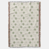 Boho Neutral Sage Tribal Geometrisches Aztec Muste Decke (Vorderseite Vertikal)