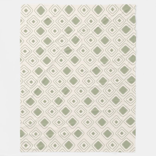 Boho Neutral Sage Tribal Geometrisches Aztec Muste Fleecedecke (Vorderseite)