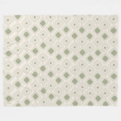Boho Neutral Sage Tribal Geometrisches Aztec Muste Fleecedecke (Vorderseite (Horizontal))