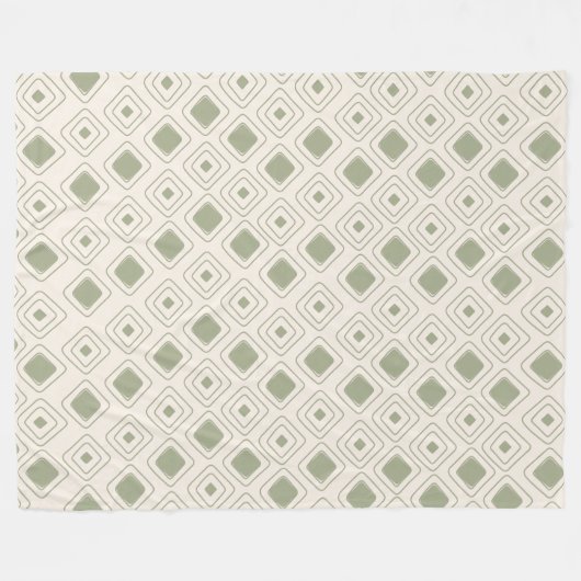 Boho Neutral Sage Tribal Geometrisches Aztec Muste Fleecedecke (Vorderseite (Horizontal))