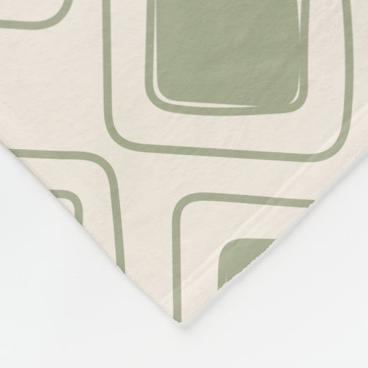 Boho Neutral Sage Tribal Geometrisches Aztec Muste Fleecedecke (Ecke)