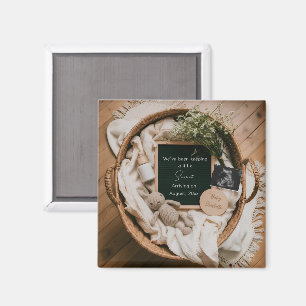 Boho-Neutral-Schwangerschaftsankündigung Andenken Magnet
