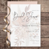 Boho Neutral Soft Floral Bouquet Brautparty Einladung
