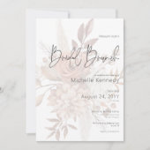 Boho Neutral Soft Floral Bouquet Bridal Brunch Einladung (Vorderseite)