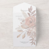 Boho Neutral Soft Focus Autumn Bouquet QR Code All In One Einladung (Außenbereich)