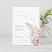 Boho Neutral Soft Pink Simple Wedding Einladung (Stehend Vorderseite)