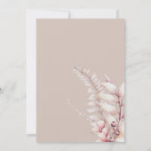 Boho Neutral Soft Pink Simple Wedding Einladung (Rückseite)