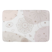 Boho Neutral Space Doodles Ästhetisches Design Badematte (Vorderseite)
