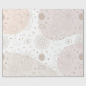 Boho Neutral Space Doodles Ästhetisches Design Geschenkpapier (Flach)