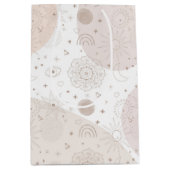 Boho Neutral Space Doodles Ästhetisches Design Mittlere Geschenktüte (Vorderseite)