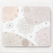 Boho Neutral Space Doodles Ästhetisches Design Mousepad (Vorne)