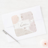 Boho Neutral Space Doodles Ästhetisches Design Quadratischer Aufkleber (Umschlag)