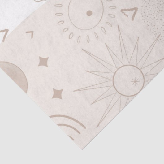 Boho Neutral Space Doodles Ästhetisches Design Seidenpapier (Ausschnitt)