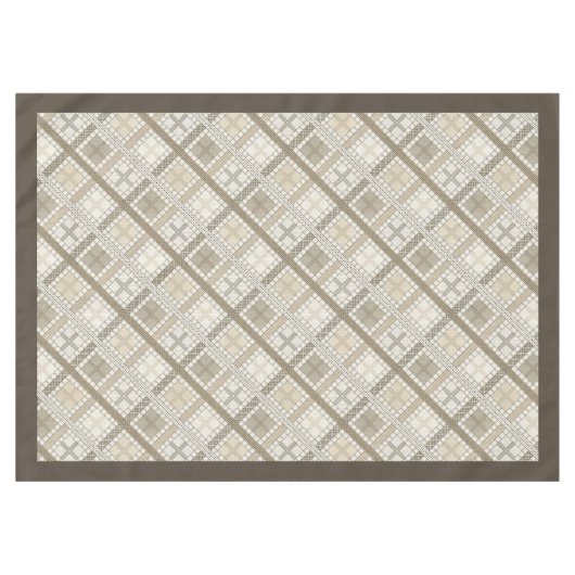 Boho Neutral Tablecloth mit modernen Linienmustern Tischdecke (Vorderseite (Horizontal))