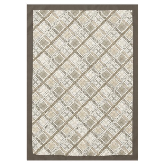 Boho Neutral Tablecloth mit modernen Linienmustern Tischdecke (Vorderseite)