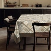 Boho Neutral Tablecloth mit modernen Linienmustern Tischdecke