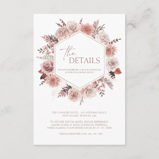 Boho Neutral Terracotta Blumenzeremonie Begleitkarte (Vorderseite)