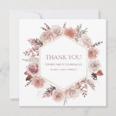 Boho Neutral Terracotta Blumenzeremonie Dankeskarte (Vorderseite)