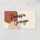 Boho Neutral Terracotta Moderne QR Code Trendy Visitenkarte (Vorderseite)