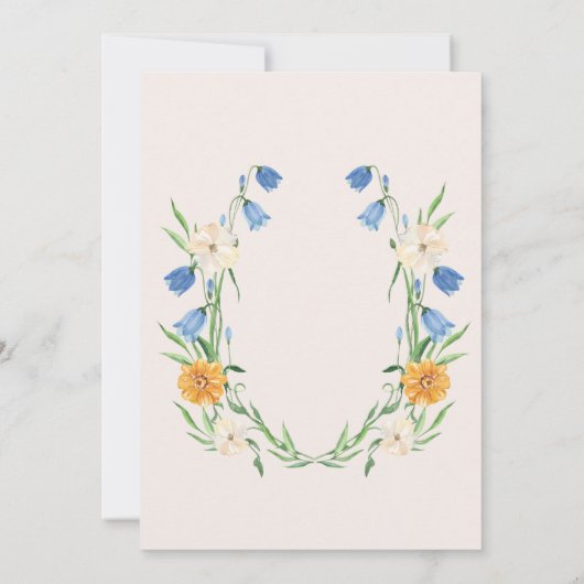 Boho Neutral Water Wildblume Brautparty I Einladung (Rückseite)