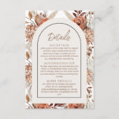 Boho Neutral Watercolor Pampas Hochzeitsdetails Begleitkarte (Vorderseite)