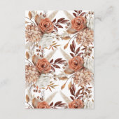 Boho Neutral Watercolor Pampas Hochzeitsdetails Begleitkarte (Rückseite)