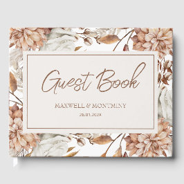 Boho Neutral Watercolor Pampas Wedding Gästebuch