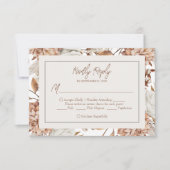 Boho Neutral Watercolor Pampas Wedding RSVP Card (Vorderseite)