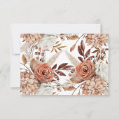 Boho Neutral Watercolor Pampas Wedding RSVP Card Karte (Rückseite)