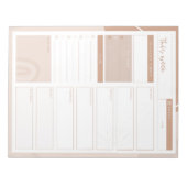 Boho Neutral Weekly Planner for Service Providers Notizblock (Vorderseite)