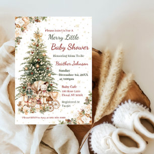 Boho-Neutral-Weihnachts-Baby-Shower Einladung