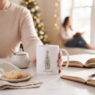 Boho-Neutral-Weihnachtsbaum-Mommy-Tasse Kaffeetasse
