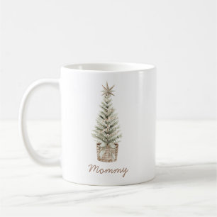 Boho-Neutral-Weihnachtsbaum-Mommy-Tasse Kaffeetasse