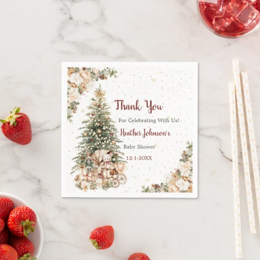 Boho Neutral Weihnachtsdusche Serviette (Beispiel)