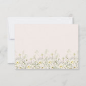 Boho Neutral White Water Wildblume Wedding R RSVP Karte (Rückseite)