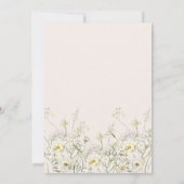 Boho Neutral White Watercolor Wildblume Bridal Einladung (Rückseite)
