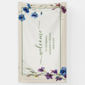 Boho Neutral White Watercolor Wildblume Hochzeit Banner (Vertikal)