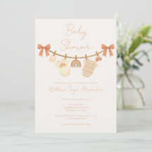 Boho-Neutrale Baby-Party mit Wäscheleine