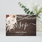 Boho neutrale Blume Hochzeitsszenarien für Online- Begleitkarte (Stehend Vorderseite)
